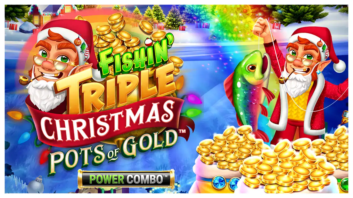 Fishin' Triple Christmas Pots of Gold POWER COMBO slot cover